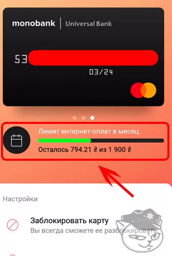 что такое лимит интернет оплат монобанк